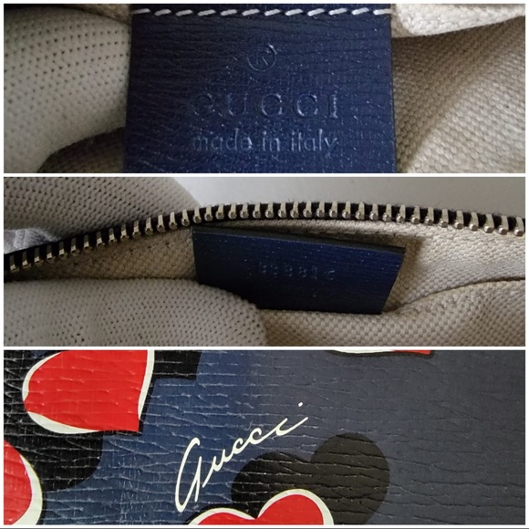 GUCCI Calfskin Heartbeat Print Small Pouch - Picture 2 of 5
